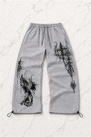 Shadow Detaylı Baggy Unisex Eşofman Altı