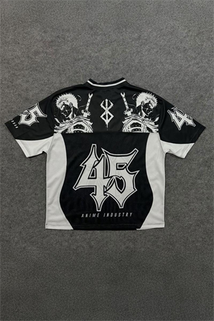 Siyah Anime Berserk Guts 45 Number V Yaka Unisex Forma