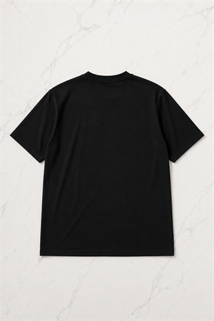 Siyah Brr Brr Patamin Baskılı Yıkamalı Vintage Unisex Oversize T-Shirt