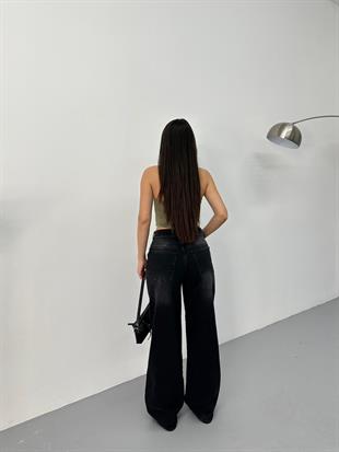 Siyah Eskitme Recy Baggy Jean
