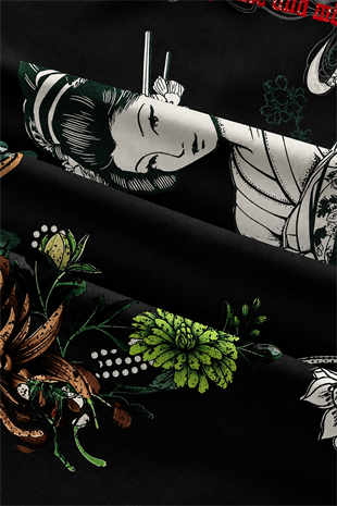Siyah Flower And Tiger Detaylı Avant Dijital Baskı Eşofman Altı