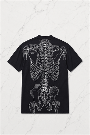 Siyah Gotik Anatomik İskelet Grunge Y2K Unisex T-Shirt
