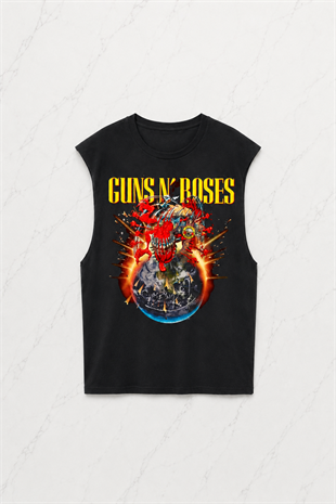 Siyah Guns N Roses European And Middle East Tour 2025 Kolsuz Unisex T-shirt