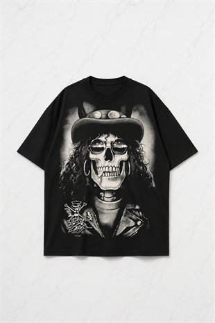 Siyah Guns N Roses Slash Unisex T-shirt