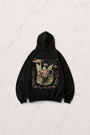 Siyah Melanie Martinez Portals Fermuarlı Kapüşonlu Sweatshirt