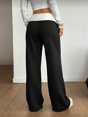 Siyah StreetFit Baggy Kadın Bol Paça Eşofman Altı