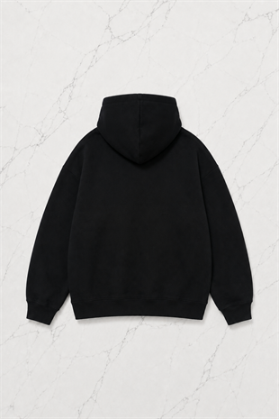 Siyah Unisex Oversize Mavi I Dont Smoke Parıltılı Taş Baskılı Sweatshirt