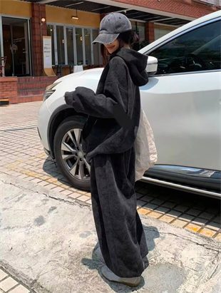 Siyah Washed Yıkamalı 3 İplik Eşofman Takımı