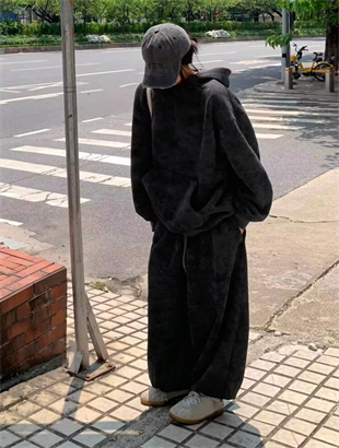 Siyah Washed Yıkamalı 3 İplik Eşofman Takımı