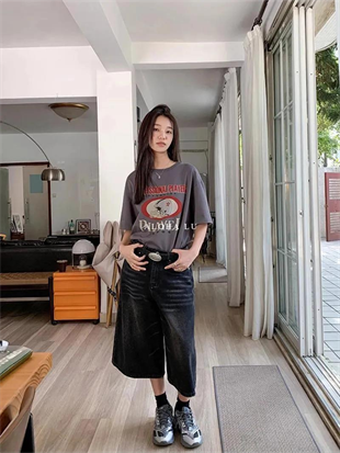Siyah Yıkamalı Kumaş Y2K Unisex Baggy Oversize Kalıp Kot Pantolon Şort