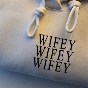 Sniper & Wifey Beyaz Siyah Oversize Sweatshirt 3 İplik 