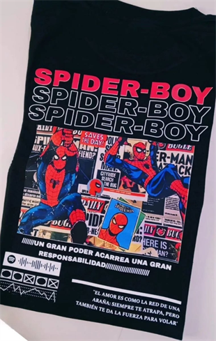 Spider Boy Detail Oversize Unisex T-shirt