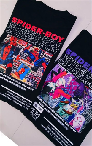 Spider Boy Detail Oversize Unisex T-shirt