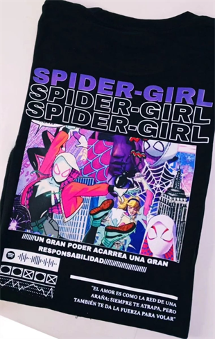 Spider Girl Detail Oversize Unisex T-shirt
