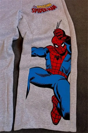 Spider-Man Baskılı Gri Eşofman Altı