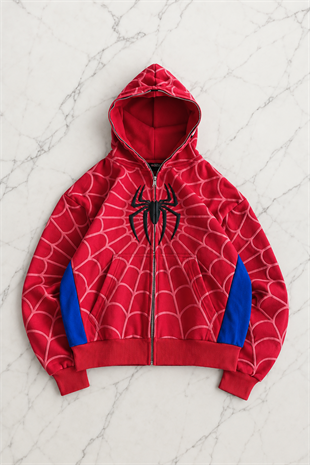 Spider - Man Kabartma Baskılı Full Zip Hırka ( 3 İplik )