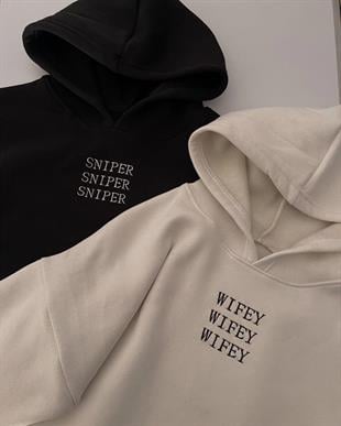 Sniper & Wifey Detail Oversize Sweatshirt ( 3 İplik )