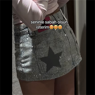 Star Luxy Diamond Taşlı Şort Etek