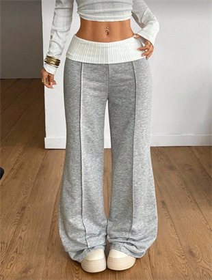 Gri StreetFit Baggy Kadın Bol Paça Eşofman Altı