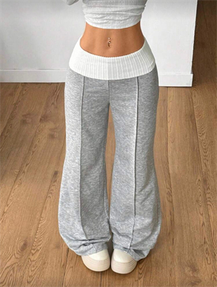 Gri StreetFit Baggy Kadın Bol Paça Eşofman Altı