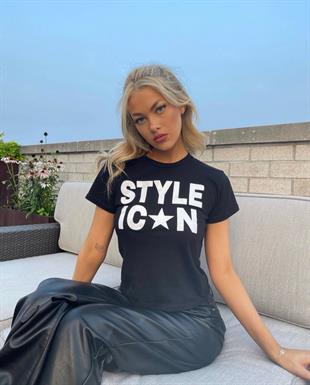 Style İcon Siyah Kemer Boy Crop