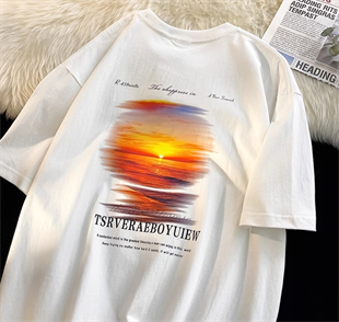 Sun Of Aesthetic Detaylı Oversize Unisex Beyaz T-shirt