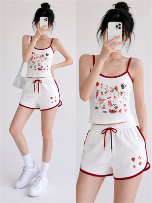 Sweet Cherry Askılı Şort Takım