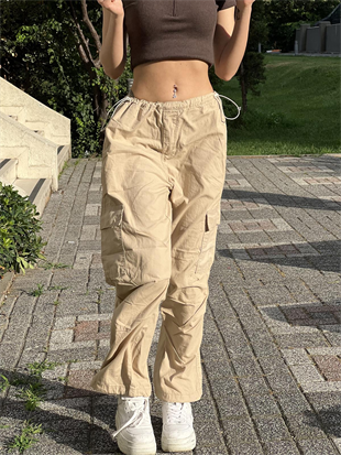 Tactical Kargo Cep Paraşüt Krem Tech Pant