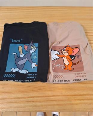 Tom & Jerry Detail Oversize Unisex T-shirt