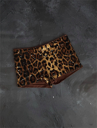 Turuncu Pul Sim Detaylı Şort Etek