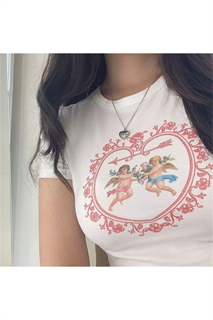 Twin Angel Beyaz Crop