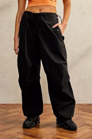 Unisex Haki Yeşil Tactical Baggy Bol Kalıp Bel Lastikli Oversize Pantolon