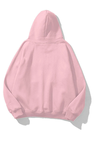 Unisex Star Stroke Taş Baskılı Sweatshirt Pembe