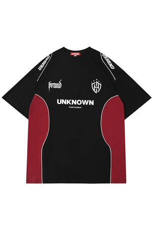 Unknown Posthuman Siyah Kırmızı Unisex T-shirt