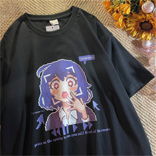 Venwu Seneven Detaylı Oversize Unisex Siyah T-shirt