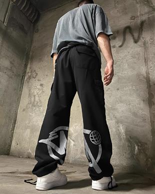 White Minus Two Detail Kargo Cepli Unisex Pantolon