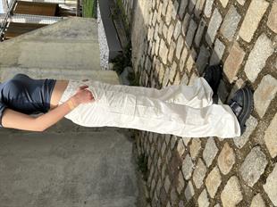 Y2k Cargo Pocket Baggy White Pants