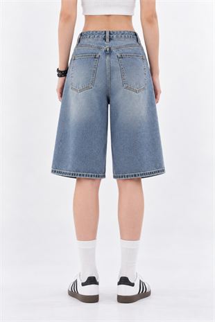 Y2k Trend Baggy Jean Şort Bermuda