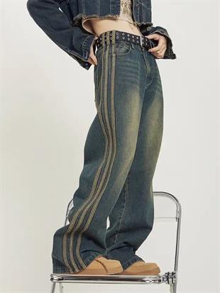 Y2k Vintage Line Detail Eskitme Pant