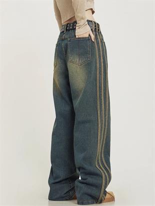 Y2k Vintage Line Detail Eskitme Pant