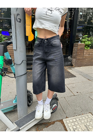y2k Yıkamalı Baggy Şort