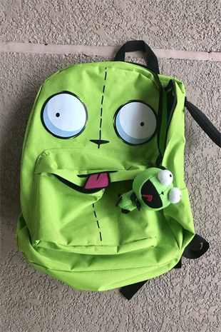 Yeşil Invader Zim Gir Sır Çantası