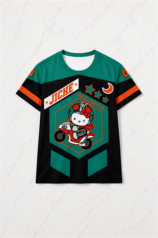 Yeşil Jicre Hello Kitty Jersey T-shirt Forma