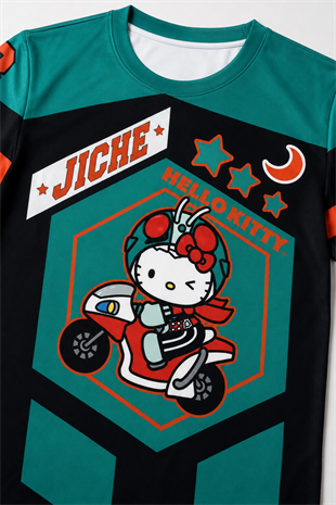 Yeşil Jicre Hello Kitty Jersey T-shirt Forma
