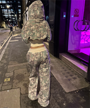 Yeşil Kamuflaj Baggy Alt Üst Eşofman Takımı ( 3 İplik Şardonlu)