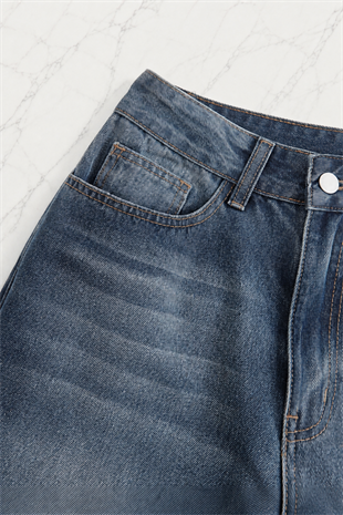 Yeşil Tint Baggy Salaş Cepli Bol Kesim Kot Pantolon
