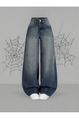 Yeşil Tint Baggy Salaş Cepli Bol Kesim Kot Pantolon