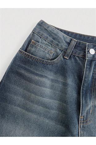 Yeşil Tint Baggy Salaş Cepli Bol Kesim Kot Pantolon
