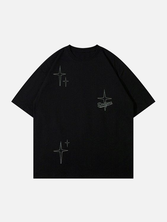 Aesthetic Sidereal Oversize Unisex Siyah T-shirt