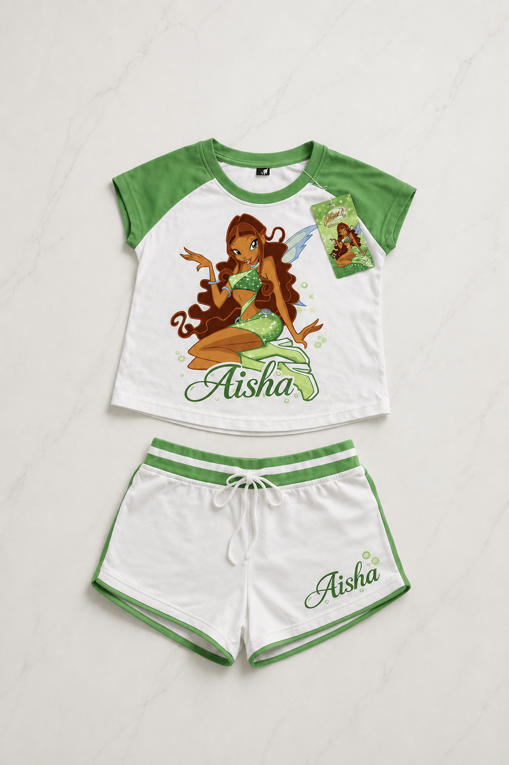 Aisha Yeşil Şort T-shirt Takım
